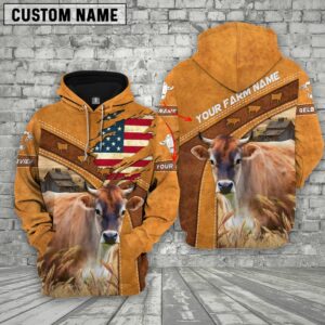 Personalized Name 3D Jersey Flag Hoodie,…