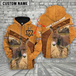 Personalized Name 3D Miniature Donkey Hoodie,…