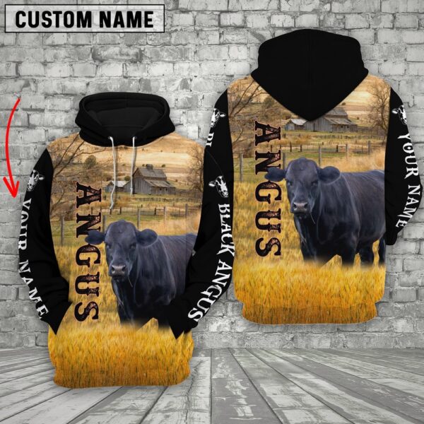 Personalized Name Angus Cattle On The Farm All Over Printed 3D Hoodie For Kids, Farm Hoodie, Farmher Shirt