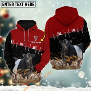 Personalized Name Belted Galloway Xmas Hoodie,…