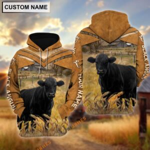 Personalized Name Black Angus Brown Pattern…