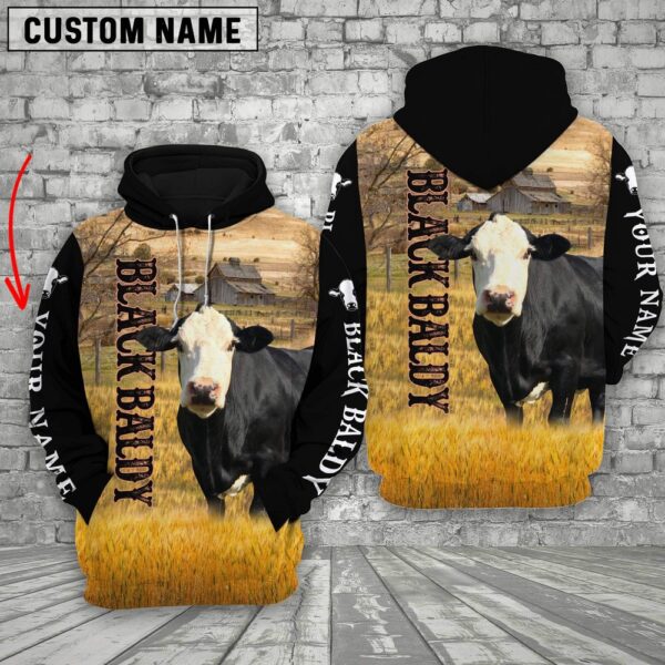 Personalized Name Black Baldy Cattle On The Farm 3D Shirt, Farm Hoodie, Farmher Shirt