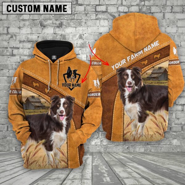 Personalized Name Border Collie Cattle Hoodie, Farm Hoodie, Farmher Shirt