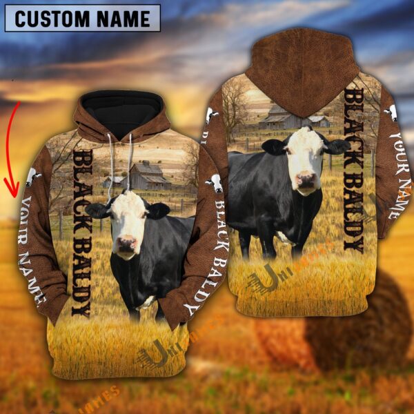 Personalized Name Farm Black Baldy Brown Hoodie, Farm Hoodie, Farmher Shirt