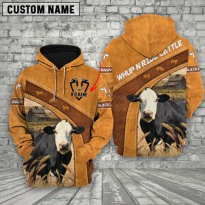 Personalized Name Farm Black Baldy Cattle…