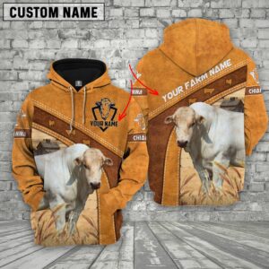 Personalized Name Farm Chianina Cattle Hoodie,…
