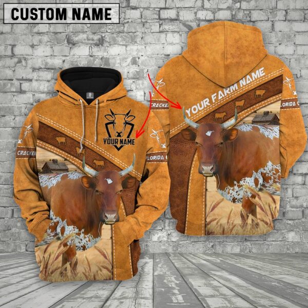 Personalized Name Farm Florida Cracker Cattle Hoodie, Farm Hoodie, Farmher Shirt