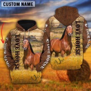 Personalized Name Farm Love Horse Brown…