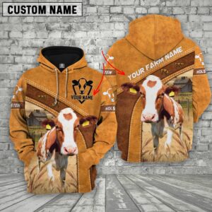 Personalized Name Farm Red Holstein Cattle…