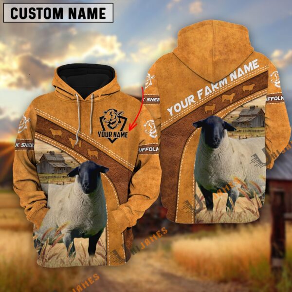 Personalized Name Farm Suffolk Sheep Cattle 3D Hoodie, Farm Hoodie, Farmher Shirt