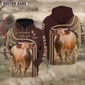 Personalized Name Gelbvieh Cattle Hoodie TT11,…
