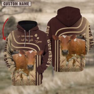 Personalized Name Guernsey Cattle Hoodie TT16,…