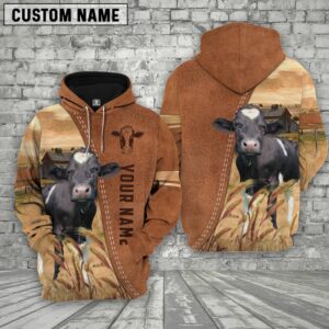 Personalized Name Holstein Brown 3D Shirt,…
