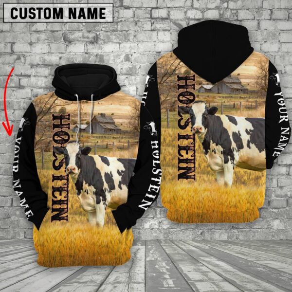 Personalized Name Holstein Cattle On The Farm 3D Shirt, Farm Hoodie, Farmher Shirt