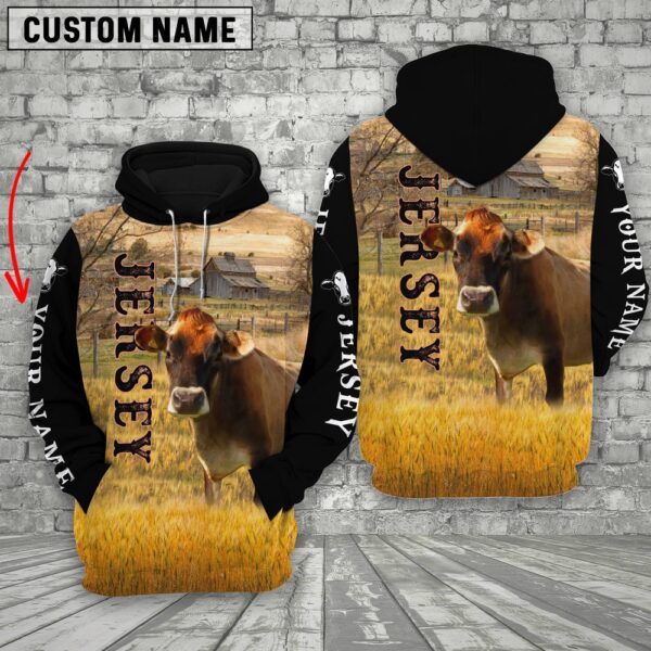 Personalized Name Jersey Cattle On The Farm 3D Shirt, Farm Hoodie, Farmher Shirt