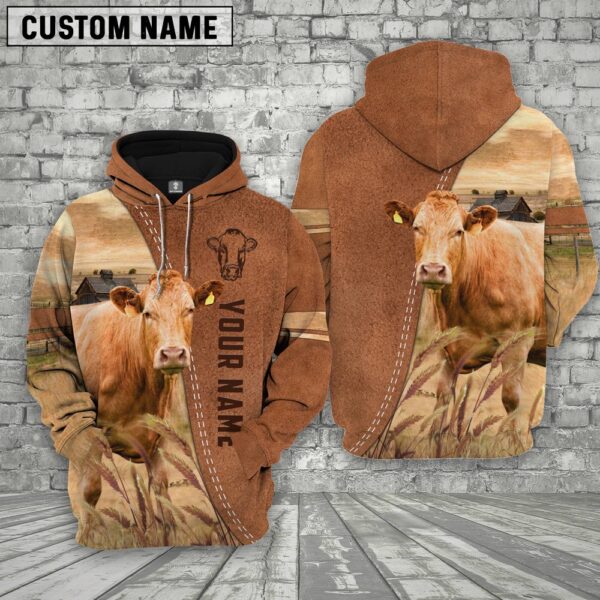Personalized Name Limousin Brown 3D Shirt, Farm Hoodie, Farmher Shirt