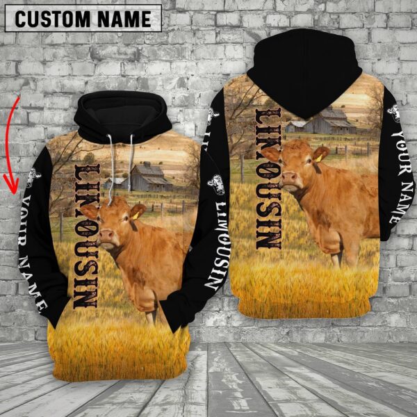 Personalized Name Limousin Cattle On The Farm 3D Shirt, Farm Hoodie, Farmher Shirt