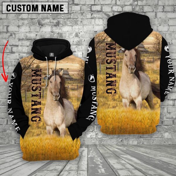 Personalized Name Mustang Horse On The Farm 3D Hoodie, Farm Hoodie, Farmher Shirt