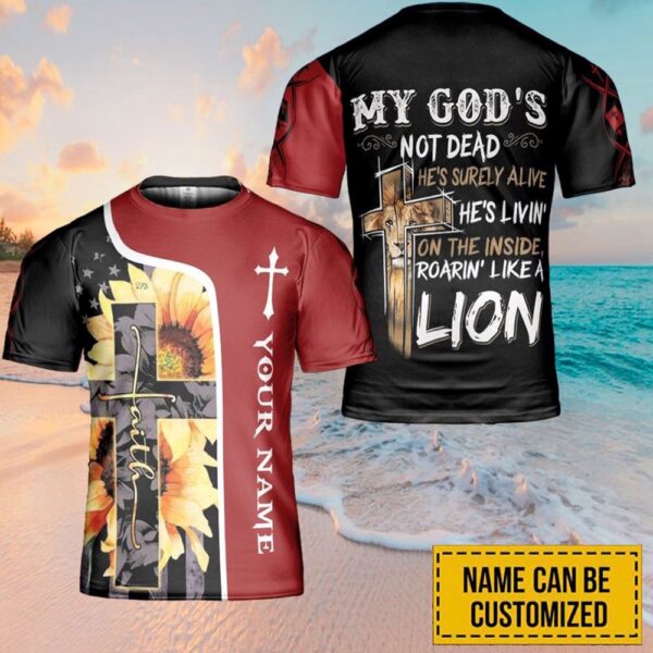 Personalized Name My God Linving Inside Jesus 3D T Shirt, Christian T Shirt, Jesus Tshirt Designs, Jesus Christ Shirt