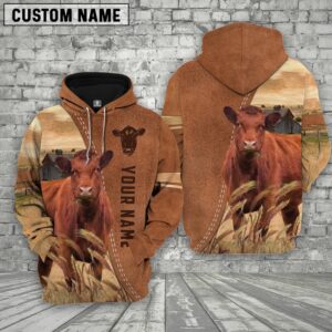 Personalized Name Red Angus Brown 3D…