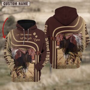 Personalized Name Shorthorn Cattle Hoodie TT14,…