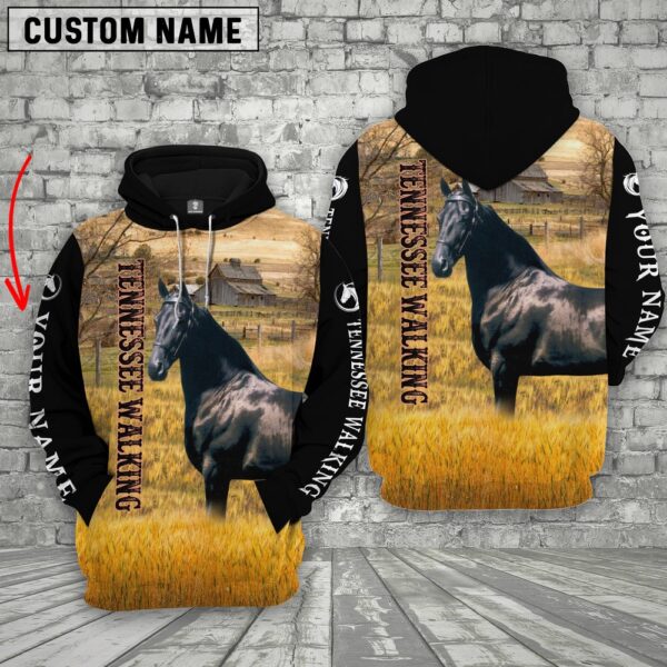 Personalized Name Tennessee Walking Horse House On The Farm 3D Hoodie, Farm Hoodie, Farmher Shirt