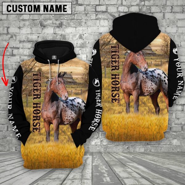 Personalized Name Tiger Horse House On The Farm 3D Hoodie, Farm Hoodie, Farmher Shirt