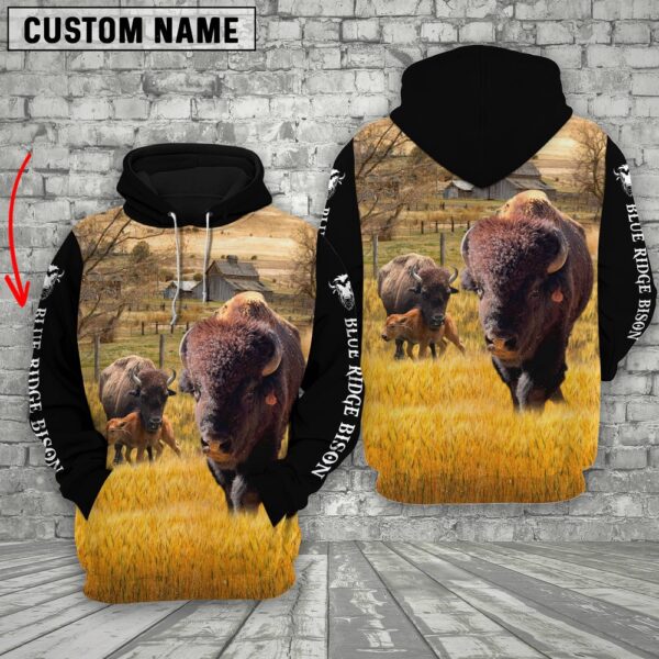 Personalized Name Your Bison Cattle On The Farm All Over Printed 3D Hoodie, Farm Hoodie, Farmher Shirt