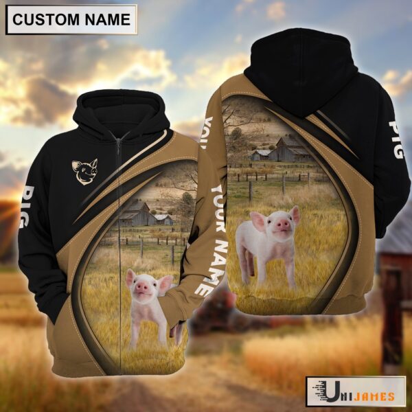 Pig Farming Life Personalized Name 3D Hoodie, Farm Hoodie, Farmher Shirt