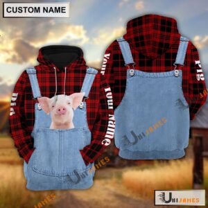 Pig Red Jeans Pattern Personalized Name…