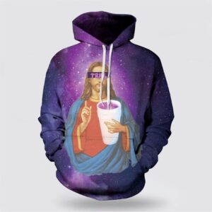 Purple Drank Jesus 3D Hoodie, Christian…