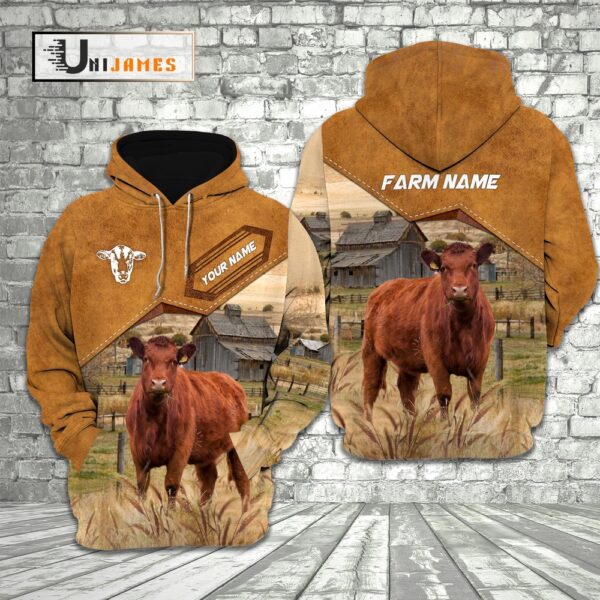 Red Angus Cattle Personalized Name Farming Life 3D Hoodie, Farm Hoodie, Farmher Shirt