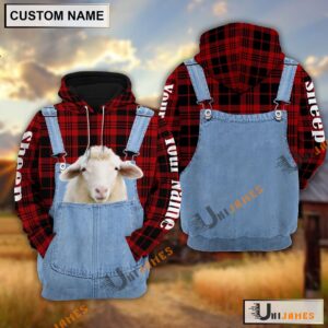 Sheep Red Jeans Pattern Personalized Name…