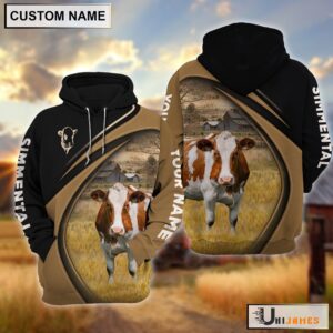 Simmental Farming Life Personalized Name 3D…