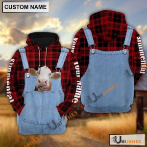 Simmental Red Jeans Pattern Personalized Name…