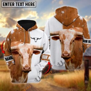Texas Longhorn Cattle And White Personalized…