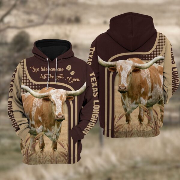 Texas Longhorn Cattle Live Like Someone left the gate open Hoodie For Kids, Farm Hoodie, Farmher Shirt