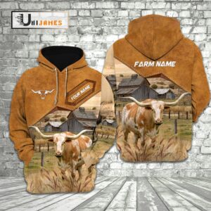Texas Longhorn Cattle Personalized Name Farming…
