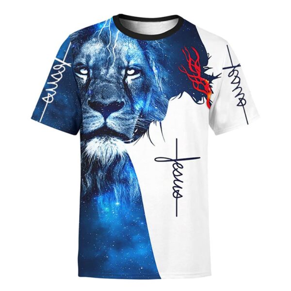 The King Jesus Lion Galaxy 3D T Shirt, Christian T Shirt, Jesus Tshirt Designs, Jesus Christ Shirt