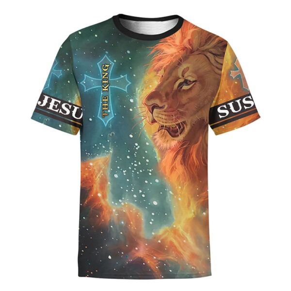 The King Jesus Lion Unisex 3D T Shirt, Christian T Shirt, Jesus Tshirt Designs, Jesus Christ Shirt