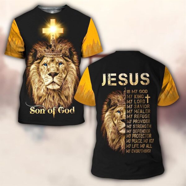 The King Lion Son Of God 3D T Shirt, Christian T Shirt, Jesus Tshirt Designs, Jesus Christ Shirt
