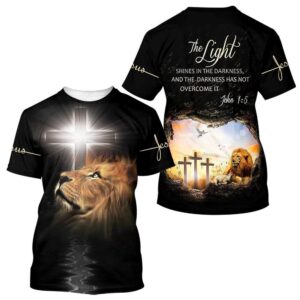 The Light Shines In The Darkness Lion Cross 3D T Shirt Christian T Shirt Jesus Tshirt Designs Jesus Christ Shirt 3 lpfmrz.jpg