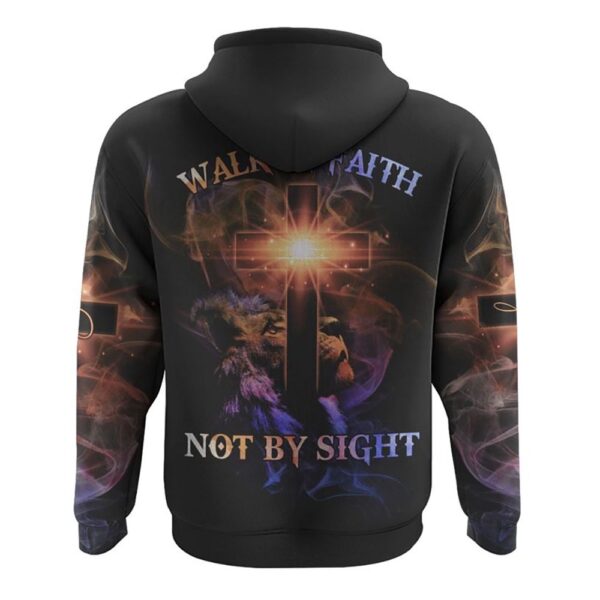 Walk By Faith Not By Sight Lion Cross Hoodie, Christian Hoodie, Bible Hoodies, Religious Hoodies