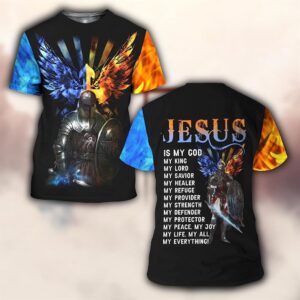 Warrior Lion Jesus Is My God My King 3D T Shirt Christian T Shirt Jesus Tshirt Designs Jesus Christ Shirt 3 t4e337.jpg