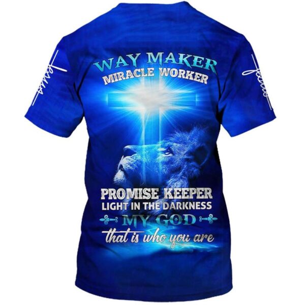 Way Maker Miracle Worker Lion Cross 1 3D T Shirt, Christian T Shirt, Jesus Tshirt Designs, Jesus Christ Shirt