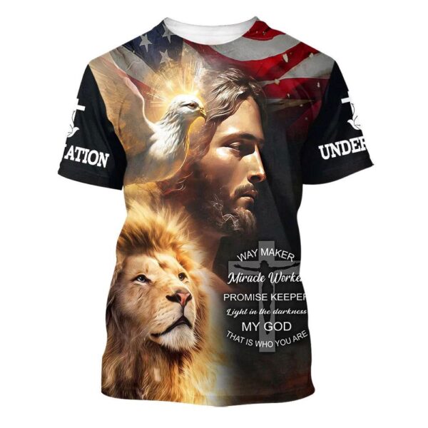 Way Maker Miracle Worker Promise Keeper Light Jesus 3D T Shirt, Christian T Shirt, Jesus Tshirt Designs, Jesus Christ Shirt