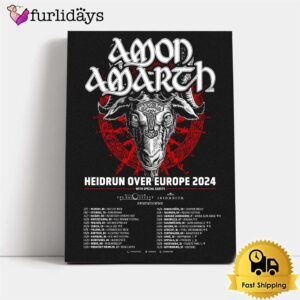 Amon Amarth Heidrun Over Europe 2024 Official Poster Canvas