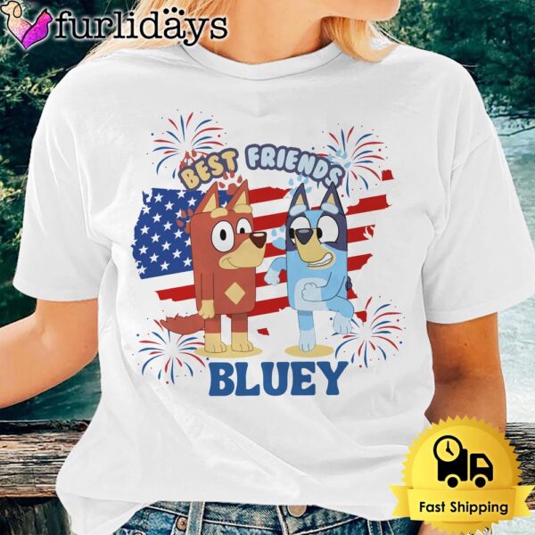 Best Friends Bluey And Bingo 4th Of July Unisex T-Shirt