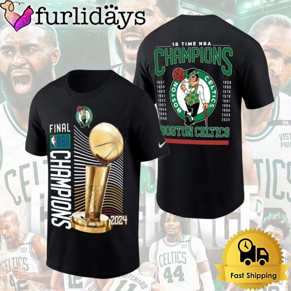 Boston Celtics 18 Time NBA Finals Champions 2024 All Over Print T-Shirt