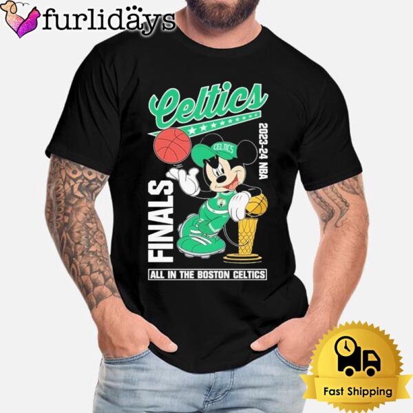 Boston Celtics 2023-2024 Finals All In The Boston Celtics Disney Vintage Mickey T-Shirt